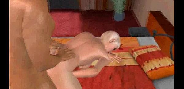  Yummy 3D cartoon blonde sucks cock and gets fucked